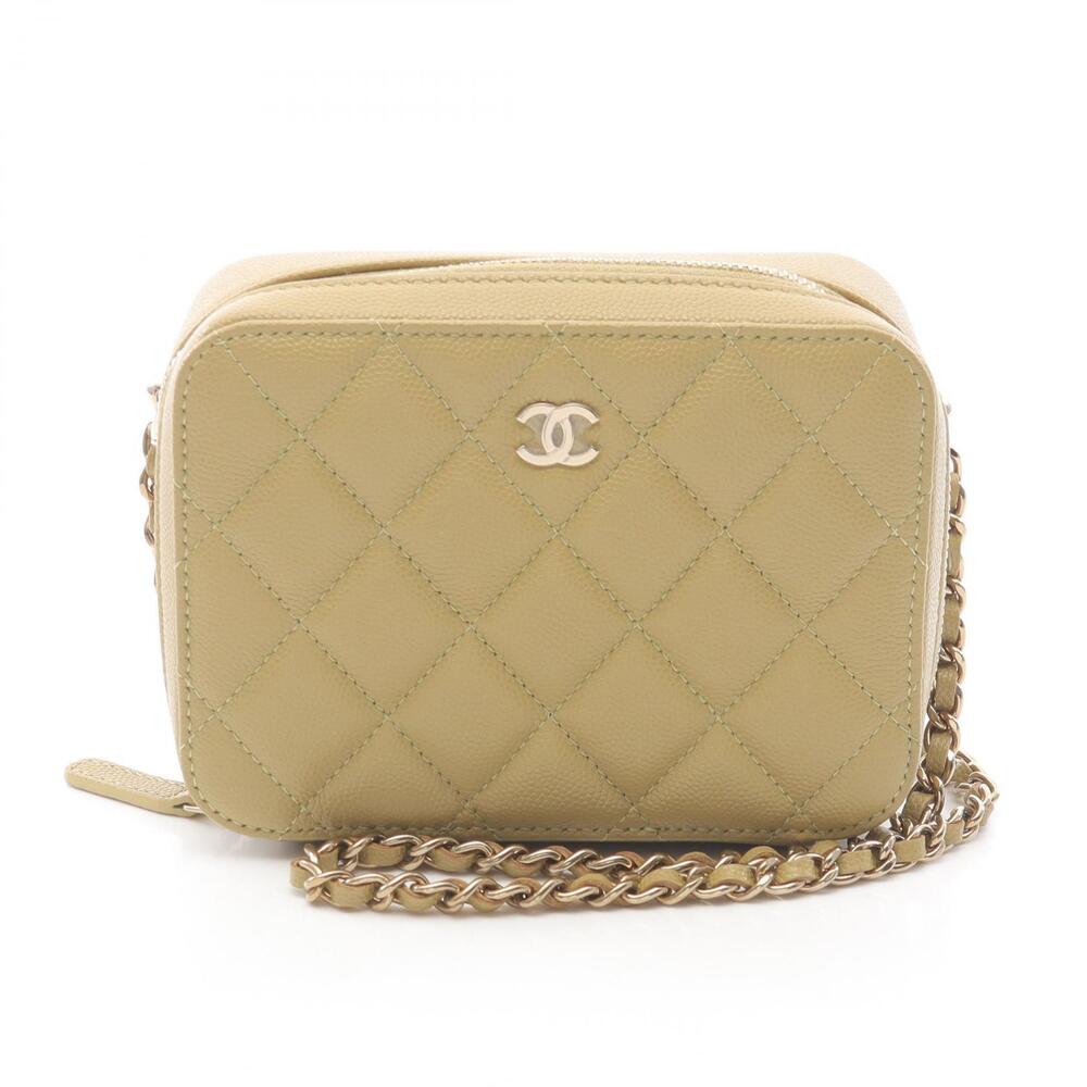 Chanel Matelasse Camera Bag Shoulder Calfskin Leather Beige